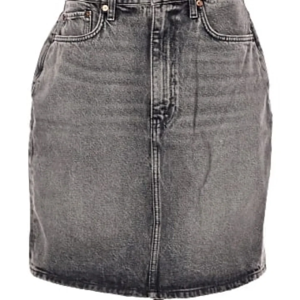 Re/Done Vintage Denim Charcoal Mini Skirt $305 retail